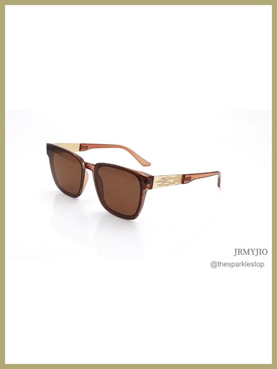 Polarized UV400 Square Sunglasses Flame Detail TR90 Nylon